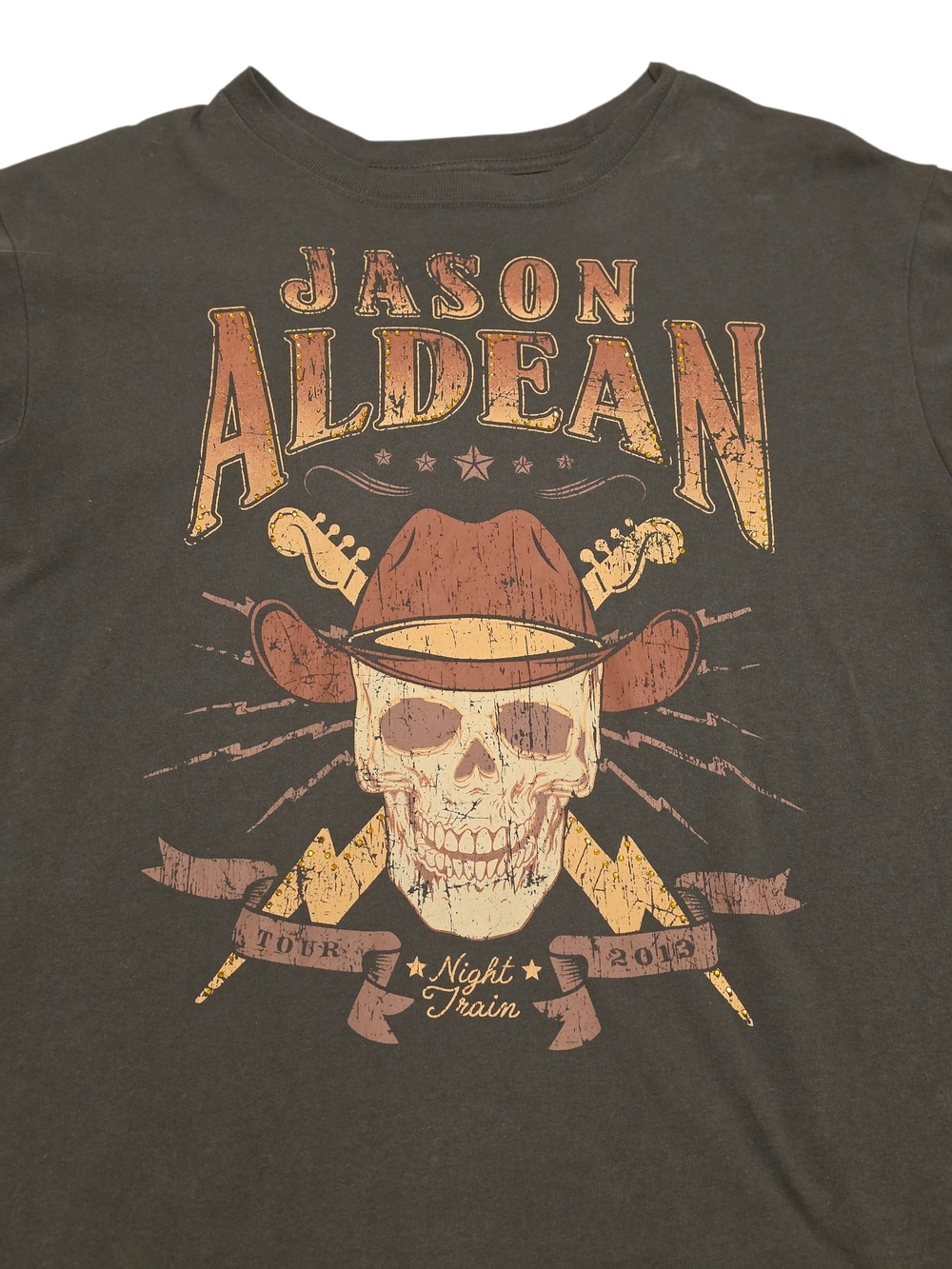 Jason Aldean Black Graphic Tee with Tan Print - Picture 2 of 3